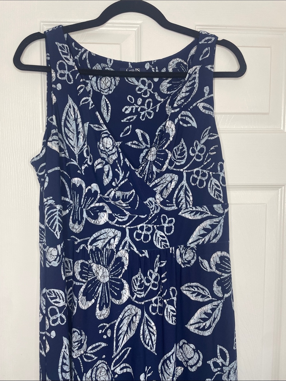 Chaps Navy and White Floral Maxi Dress - Picture 4 of 9
